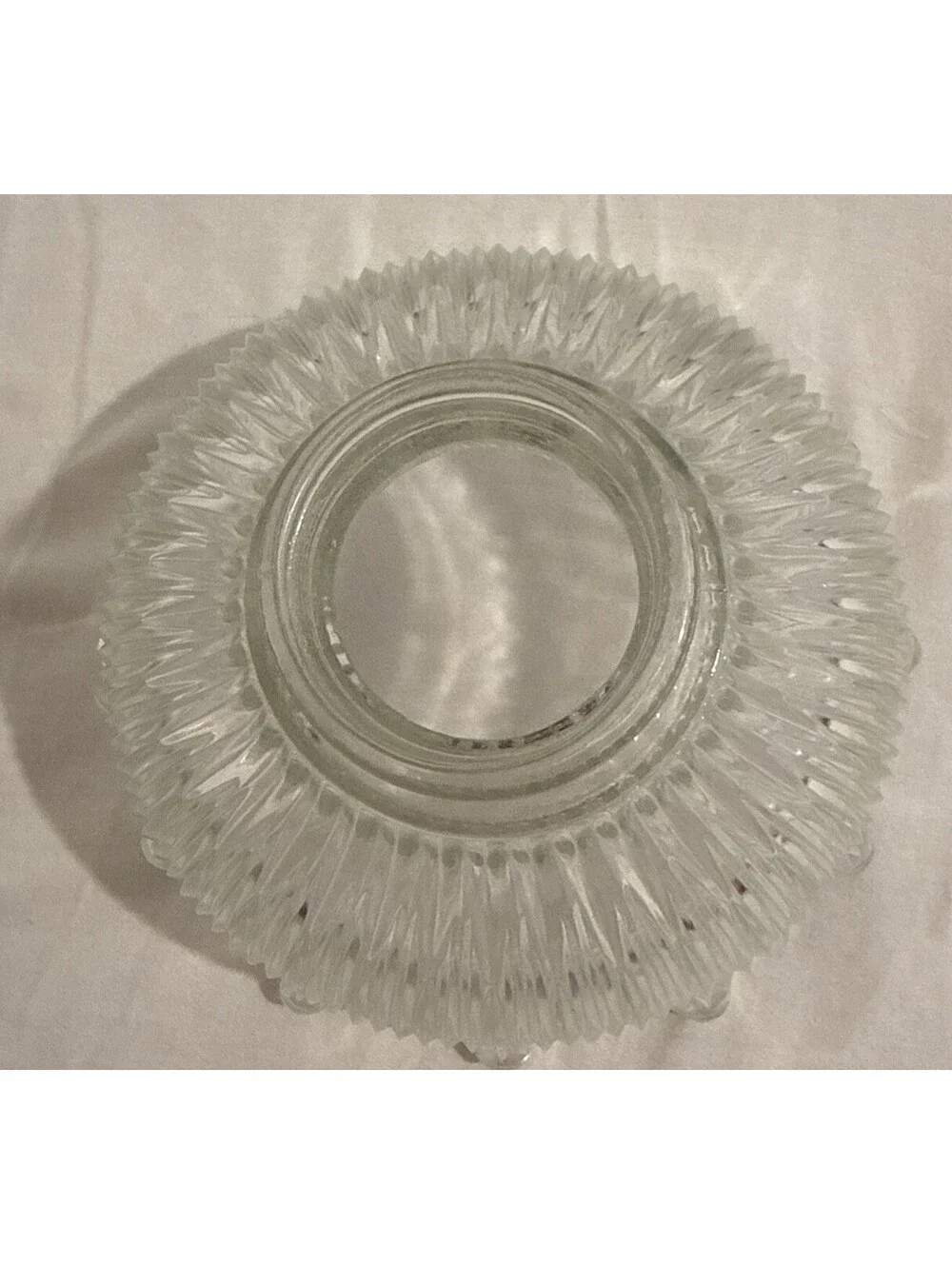 Vtg Holophane Glass Shade Art Deco Victorian Crimped Ruffled Ribbed 7